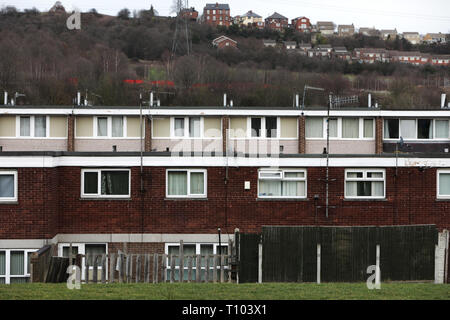 Alloggi sociali Sheffield, UK. Il Winn Gardens station wagon. Foto Stock