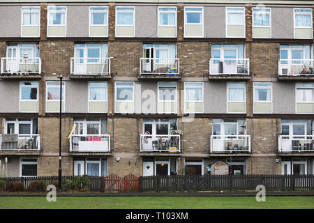 Alloggi sociali Sheffield, UK. Il Winn Gardens station wagon. Foto Stock