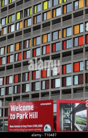 "Urban Splash' rinnovato Park Hill appartamenti, Sheffield. Foto Stock