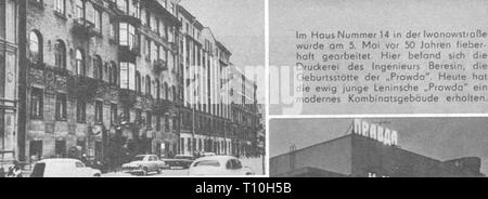 Premere il tasto / media, riviste, "Pravda", ex-print shop, vista esterna, San Pietroburgo, 1962, Additional-Rights-Clearance-Info-Not-Available Foto Stock