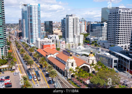 Città diurna Scape del centro cittadino di San Diego in California Foto Stock