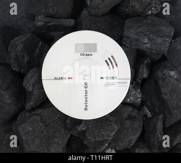 Rilevatore di fumo , rivelatore di monossido di carbonio Foto Stock