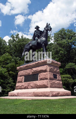 Statua della guerra rivoluzionaria generale Anthony Wayne, noto come "Mad Anthony", Valley Forge National Historical Park, Pennsylvania. Foto Stock