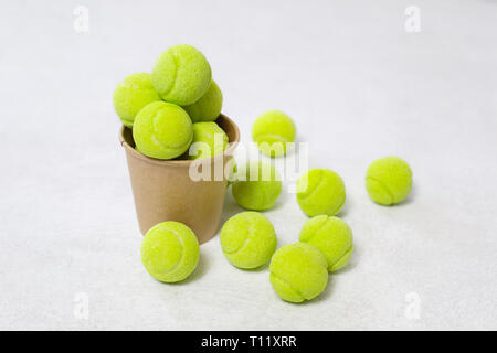 Palle da tennis sfondo Foto Stock