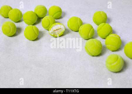 Palle da tennis sfondo Foto Stock