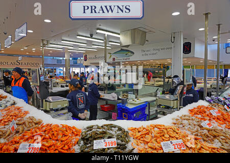 SYDNEY, Australia - 18 lug 2018- Vista del Sydney Fish Market, situato sulla baia di Blackwattle in Pyrmont, Sydney, Nuovo Galles del Sud, Australia. Foto Stock