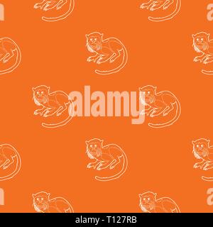 Imperial tamarin pattern vector orange Illustrazione Vettoriale