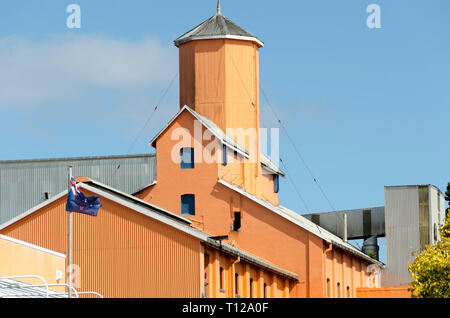 Fabbrica di zucchero edifici, Chelsea Sugar Company, Auckland, Isola del nord, Nuova Zelanda Foto Stock