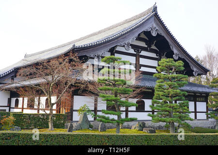 KYOTO, Giappone -24 FEB 2019- Vista del tempio Tofukuji, un tempio buddista complesso in Higashiyama-ku a Kyoto, in Giappone. Foto Stock