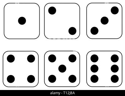 Dadi casino Gioca il gioco d'azzardo possibilità illustrazione dei numeri  Foto stock - Alamy