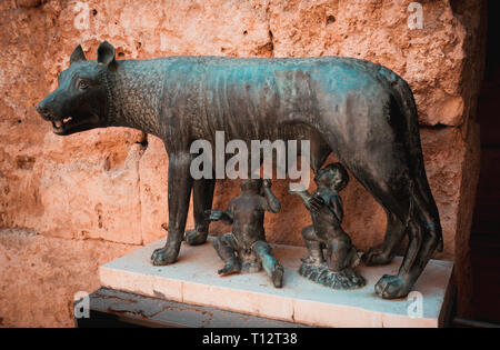 Lupo capitolino nell antica Tarraco. Tarragona, Spagna Foto Stock