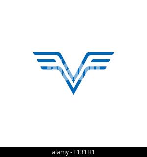 Lettere vf ala semplice vettore logo Illustrazione Vettoriale