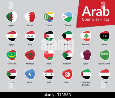 Paesi arabi bandiere icona Vettore Collezione Illustrazione Vettoriale