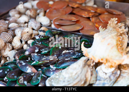 Frutti di mare per la vendita a livello locale Thai Market Street Foto Stock