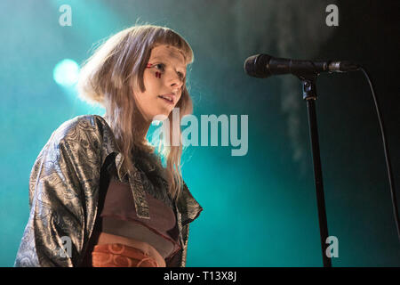 Oslo, Norvegia. 22 Mar, 2019. Norvegia, Oslo - Marzo 22, 2019. Il cantante norvegese, musicista e cantautore Aurora esegue un concerto dal vivo a Sentrum scena in Oslo. (Photo credit: Gonzales foto/Alamy Live News Foto Stock