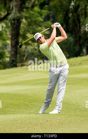 Kuala Lumpur, Malesia. 23 marzo, 2019. Round 3 leader è Nacho Elvira con 13 sotto par a Maybank torneo di campionato di Kuala Lumpur in Malesia. © Danny Chan/Alamy Live News. Foto Stock