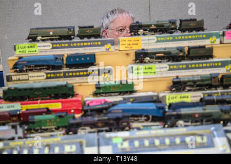 Londra, Regno Unito. 23 mar 2019. Alexandra Palace la stazione ferroviaria e la modellazione di mostrare il benvenuto a migliaia di visitatori per la sua ventinovesima anno Credito: Paolo Quezada-Neiman/Alamy Live News Foto Stock