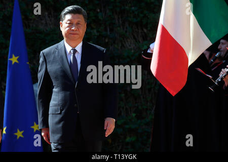 Roma, Italia. 23 mar 2019. Xi Jinping . Il presidente del Cinese Repubblica Democratica visiti il Premier italiano a firmare accordi economici a Villa Madama foto di Samantha Zucchi Insidefoto/credito: insidefoto srl/Alamy Live News Foto Stock