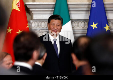 Roma, Italia. 23 mar 2019. Xi Jinping . Il presidente del Cinese Repubblica Democratica visiti il Premier italiano a firmare accordi economici a Villa Madama foto di Samantha Zucchi Insidefoto/credito: insidefoto srl/Alamy Live News Foto Stock