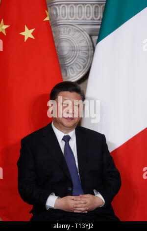 Roma, Italia. 23 mar 2019. Xi Jinping . Il presidente del Cinese Repubblica Democratica visiti il Premier italiano a firmare accordi economici a Villa Madama foto di Samantha Zucchi Insidefoto/credito: insidefoto srl/Alamy Live News Foto Stock