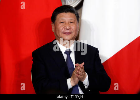 Roma, Italia. 23 mar 2019. Xi Jinping . Il presidente del Cinese Repubblica Democratica visiti il Premier italiano a firmare accordi economici a Villa Madama foto di Samantha Zucchi Insidefoto/credito: insidefoto srl/Alamy Live News Foto Stock