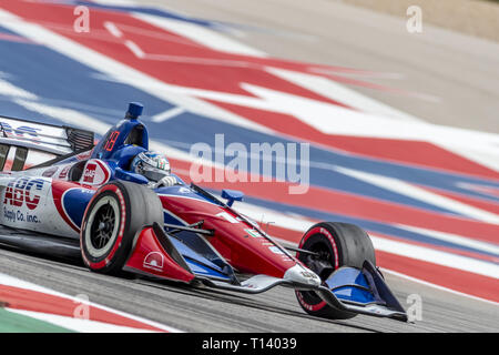 Marzo 22, 2019 - Austin, Texas, Stati Uniti - TONY KANAAN (14) del Brasile passa attraverso le spire durante la pratica per la Indycar Classic presso il circuito delle Americhe di Austin, Texas. (Credito Immagine: © Walter G Arce Sr Asp Inc/ASP) Foto Stock