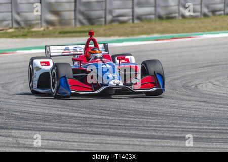 Marzo 22, 2019 - Austin, Texas, Stati Uniti - MATHEUS LEIST (4) del Brasile passa attraverso le spire durante la pratica per la Indycar Classic presso il circuito delle Americhe di Austin, Texas. (Credito Immagine: © Walter G Arce Sr Asp Inc/ASP) Foto Stock