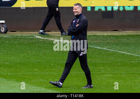 Cardiff, Regno Unito. 23 Mar, 2019. Ryan vedi figg. *** del Galles in allenamento in vista del Galles v Slovacchia UEFA EURO 2020 il qualificatore a Cardiff City Stadium. Credito: Lewis Mitchell/Alamy Live News Foto Stock