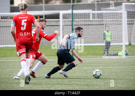 Derry, Irlanda del Nord. 23 marzo, 2019. Paul Smith ( Inst) durante la Danske Bank dispositivo di Premiership tra istituto FC & Coleraine FC presso la Ryan McBride Brandywell Stadium 23-03-2019 Credito: Kevin Moore/MCI/Alamy Live News Foto Stock