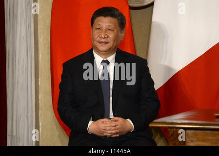 Roma, Italia. 23 Mar, 2019. Il Presidente della Repubblica popolare cinese Xi Jinping Credit: Indipendente Agenzia fotografica/Alamy Live News Foto Stock