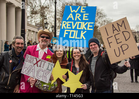 Londra, UK, 23 marzo, 2019. In prossimità di un milione di persone hanno manifestato in centro a Londra per chiedere una votazione dei popoli su brexit. David Rowe/ Alamy Live News. Foto Stock