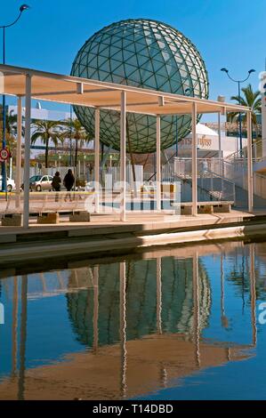Sfera bioclimatica, La Cartuja Island, Siviglia, regione dell'Andalusia, Spagna, Europa. Foto Stock
