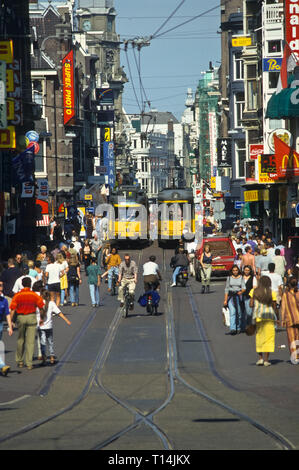 Amsterdam, Leidsestraat, Strassenbahn, historische Aufnahme (1996) - Amsterdam, Leidsestraat, tramvia, foto storiche (1996) Foto Stock