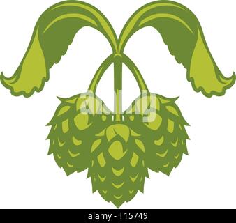 Luppolo visual vector graphic icona o logo, ideale per la Birra stout, ale, lager, amara per packaging ed etichette ecc. Completamente regolabile e scalabile Illustrazione Vettoriale