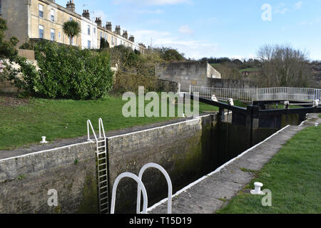 Il Kennet and Avon canal in bagno, Somerset Foto Stock