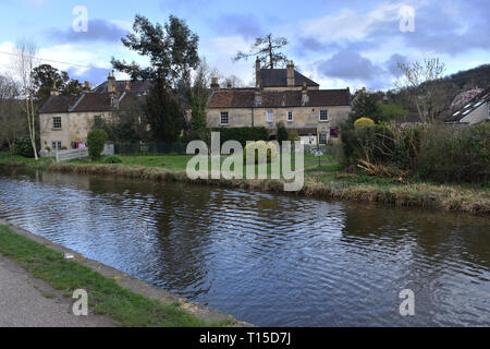 Il Kennet and Avon canal in bagno, Somerset Foto Stock