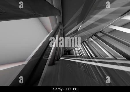 Futuristica sala vuota, rendering 3D Foto Stock