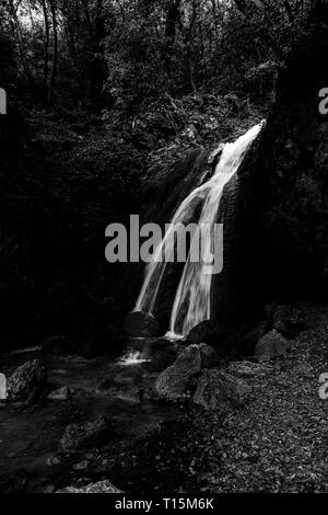 La cascata nel bosco in un pallido (Umbria, Italia) Foto Stock