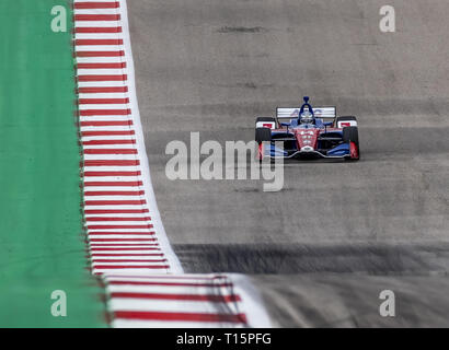 Marzo 23, 2019 - Austin, Texas, Stati Uniti - TONY KANAAN (14) del Brasile passa attraverso le spire durante la pratica per la Indycar Classic presso il circuito delle Americhe di Austin, Texas. (Credito Immagine: © Walter G Arce Sr Asp Inc/ASP) Foto Stock