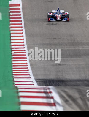 Marzo 23, 2019 - Austin, Texas, Stati Uniti - TONY KANAAN (14) del Brasile passa attraverso le spire durante la pratica per la Indycar Classic presso il circuito delle Americhe di Austin, Texas. (Credito Immagine: © Walter G Arce Sr Asp Inc/ASP) Foto Stock