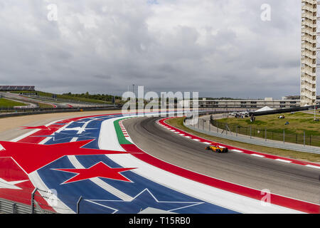 Austin, Texas, Stati Uniti d'America. 23 Mar, 2019. RYAN HUNTER-REAY (28) degli Stati Uniti passa attraverso le spire durante la pratica per la Indycar Classic presso il circuito delle Americhe di Austin, Texas. (Credito Immagine: © Walter G Arce Sr Asp Inc/ASP) Foto Stock