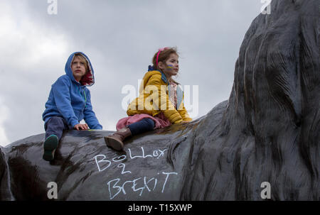 Londra, Regno Unito. 23 Mar, 2019. Migliaia scendono su Londra per metterlo alla gente protesta chiedendo un secondo referendum in un BREXIT marzo in centro a Londra il 23 marzo 2019. Foto di Andy Rowland. Credito: Andrew Rowland/Alamy Live News Foto Stock