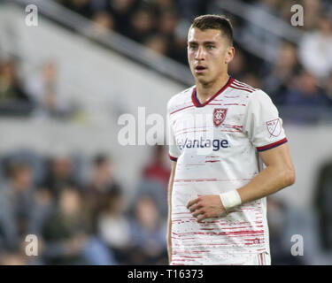 Los Angeles, CA, Stati Uniti d'America. 23 Mar, 2019. Real Salt Lake in avanti Tate Schmitt (21) durante il Los Angeles Football Club vs Real Salt Lake a BANC DELLA CALIFORNIA Stadium di Los Angeles, Ca il 23 marzo 2019. Jevone Moore Credito: csm/Alamy Live News Foto Stock