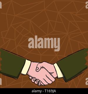 Imprenditori agitando le mani come forma il gesto di saluto e di accordo business design concept vuoto spazio copia moderna sfondo astratto Illustrazione Vettoriale