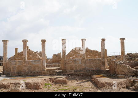 Paphos Parco Archeologico copre la maggior parte dei più importanti il greco antico e la città romana ed è un sito Patrimonio Mondiale dell'UNESCO. Foto Stock