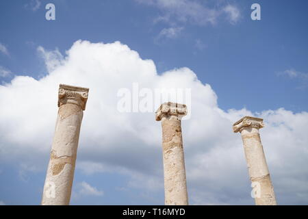 Paphos Parco Archeologico copre la maggior parte dei più importanti il greco antico e la città romana ed è un sito Patrimonio Mondiale dell'UNESCO. Foto Stock