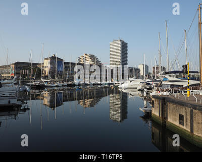 Ostenda, Belgio - 7 August 2018: immagine di ingresso alla proiezione di Mercatore porto di Ostenda. Foto Stock