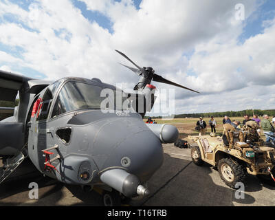 Kleine-Brogel, Belgio - 08 Settembre 2018: Immagine di un Osprey CV-22 della US Air Force in corrispondenza di un'esibizione aerea in Belgio. Foto Stock
