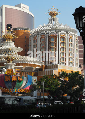 Macao, Cina - 2 Novembre 2017: Immagine di Lisboa e il Wynn casinò di Macao. Foto Stock