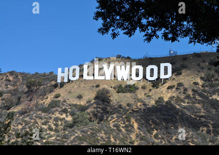 LOS ANGELES, U.S.A. - 3 Novembre 2017: un'immagine della famosa Hollywood Sign. Foto Stock
